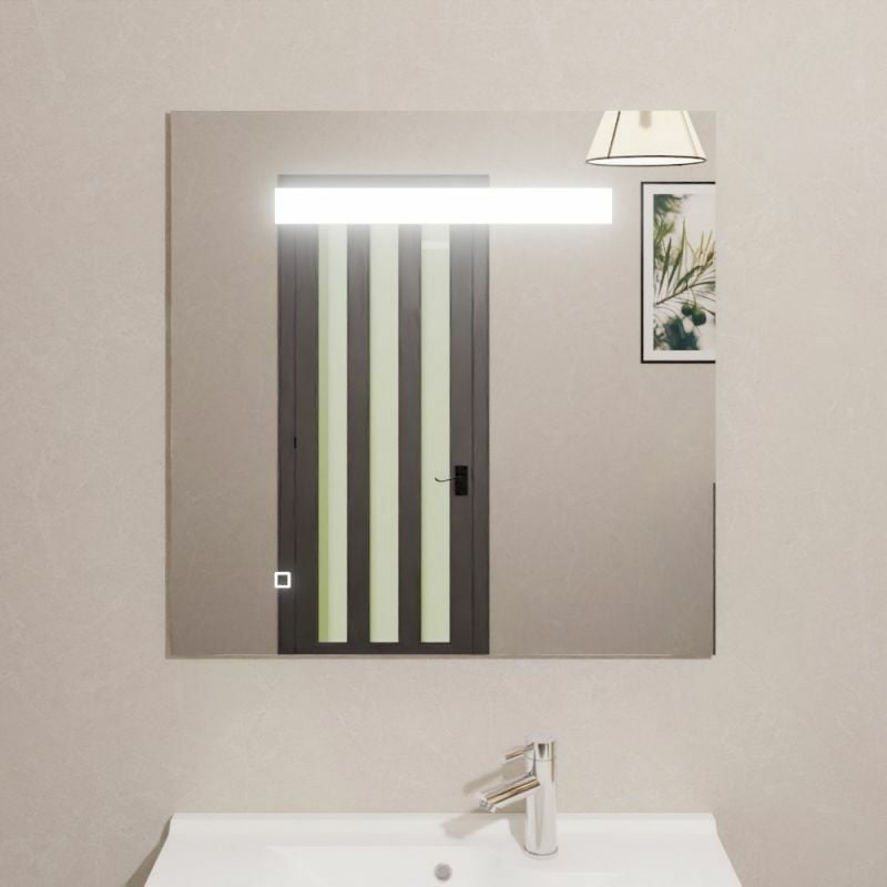 Elegance - Miroir lumineux 80x80 cm - avec interrupteur sensitif