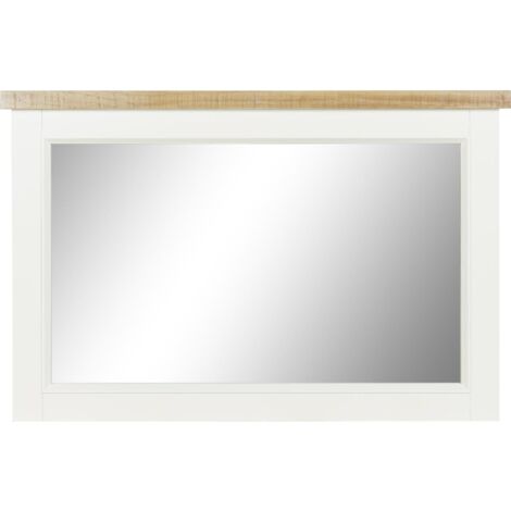 Miroir élégance bois paulownia beige et brun - Beige naturel et touches de brun