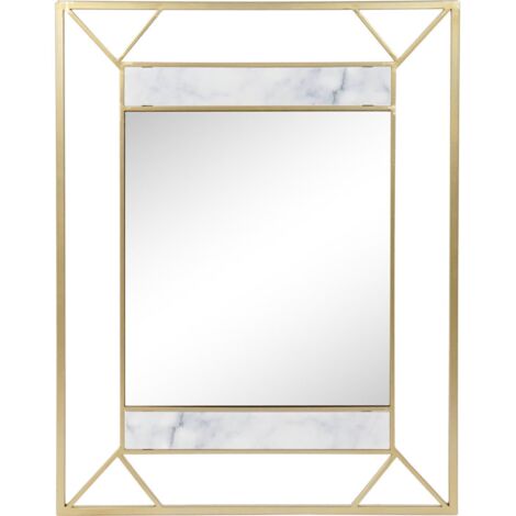 Miroir élégance dorée et finition marbrée chic - Doré avec effet marbre