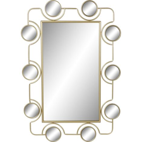 Miroir élégance dorée pour déco chic contemporaine - Doré intense et noir élégant