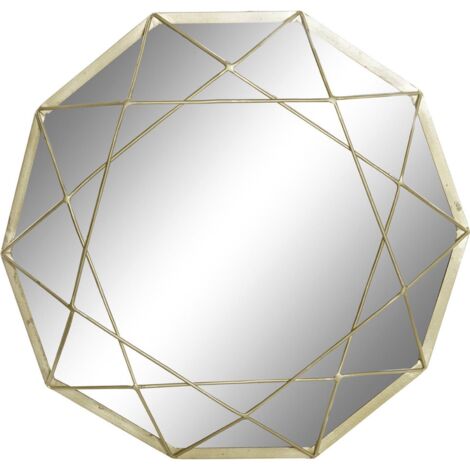 Miroir élégance géométrique finition or matte - Or mat géométrique contemporain
