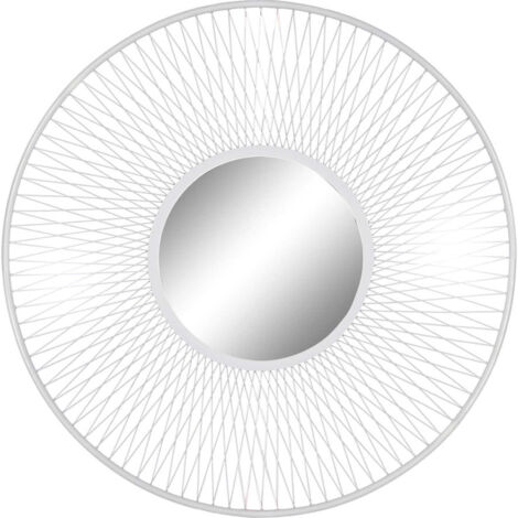 Miroir élégant blanc en métal pour intérieur chic - Blanc métallisé
