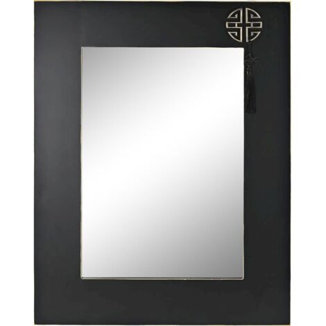 Miroir élégant noir et doré pour déco chic - Noir avec touches dorées
