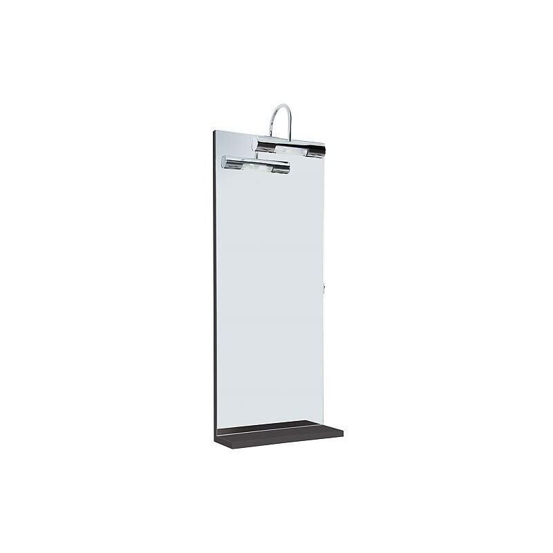 Miroir elyp avec éclairage + Tablettes anthracite Brillant, 350x900mm 350x900mm