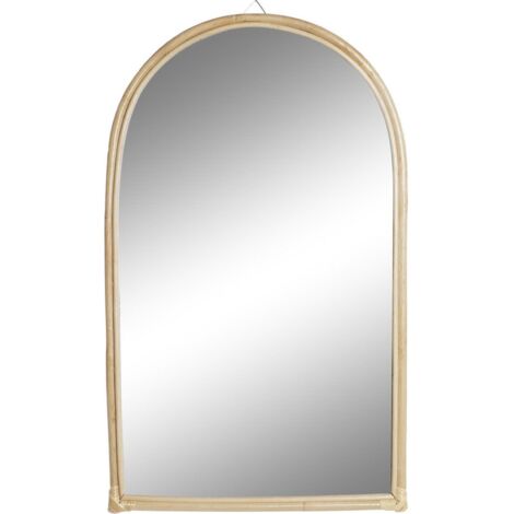 Miroir en bambou pour élégance naturelle et sobre - Beige naturel