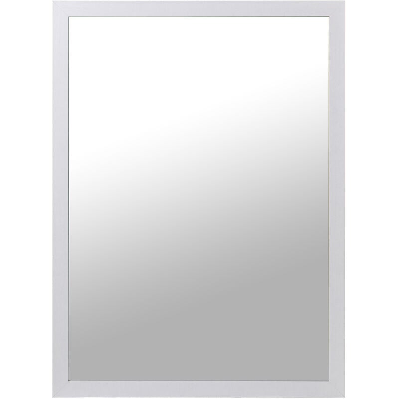 Fijalo - Miroir en bois blanc 55X75 Cm. 55X1,2X75 Cm, ​​​​Int:52X72 Cm