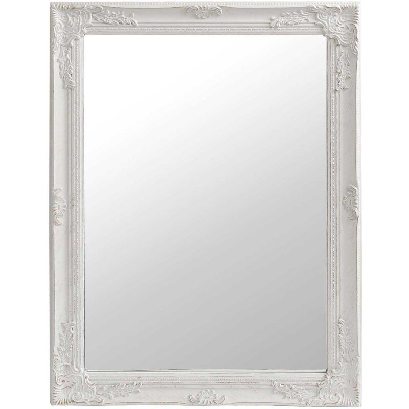 SIL - Miroir en bois cérusé avec moulures 82 x 62 cm
