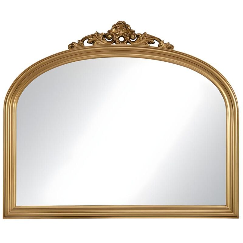 Vente-unique - Miroir en bois de paulownia - l. 107 x h. 90 cm - Doré - eyob