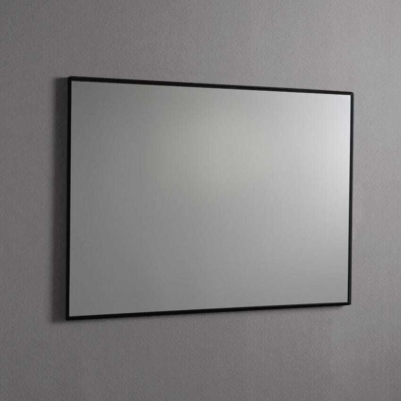 Kiamami Valentina - Miroir En Fil De Fer Poli 100X70 Réversible Avec Bordure Noire Mate