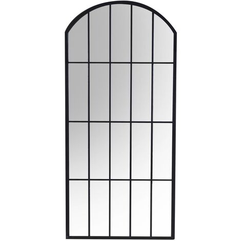 Miroir en métal noir cm64x2h139
