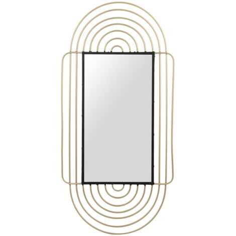 Miroir en métal noir doré 48 x 2 x 100 cm