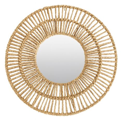 Miroir en palmier et jonc de mer - Design naturel pour la décoration