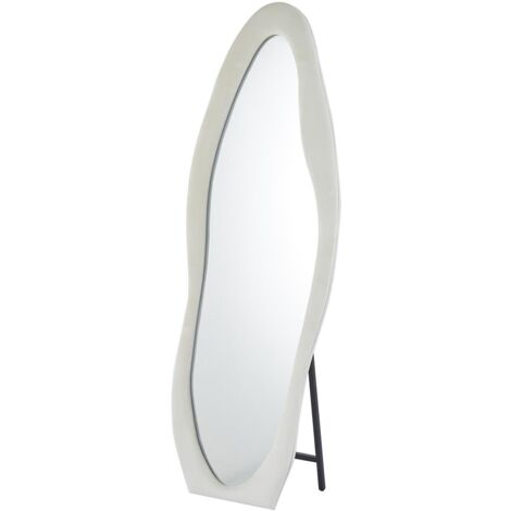 Miroir en pied décoratif design ondulé Pierrot 70x170cm Velours Crème