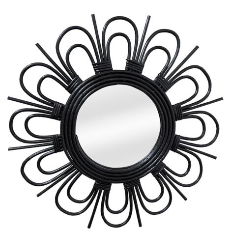 Miroir en rotin Aina 225 - Noir