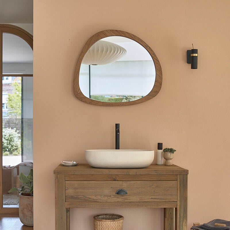 Miroir en teck massif recyclé 70x60 cm