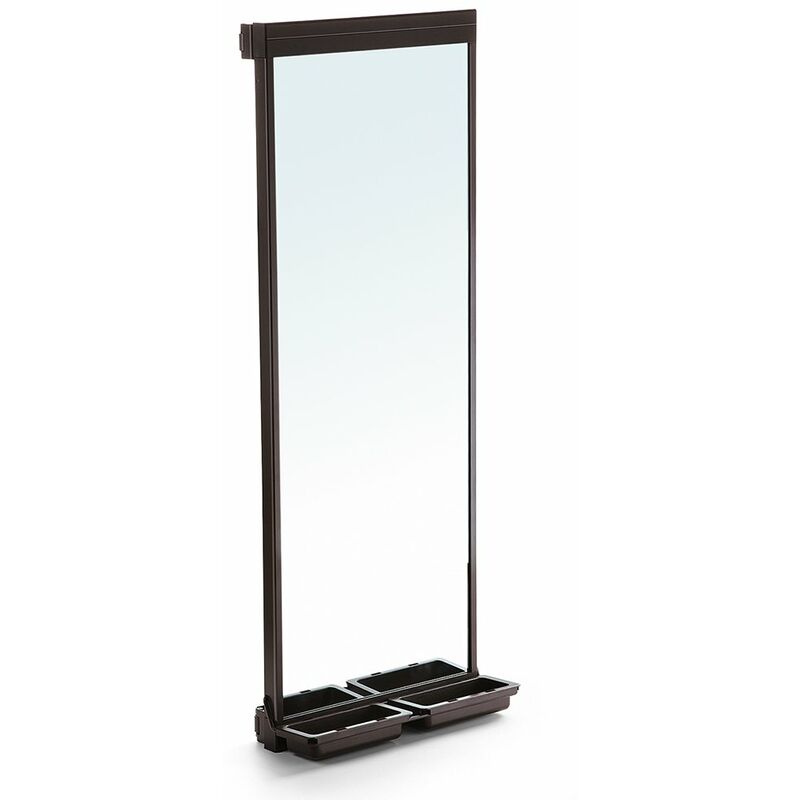 Emuca - Miroir extractible pour l'intérieur de l'armoire Moka