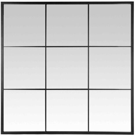 Miroir fenêtre 9 vues noir 100x100cm