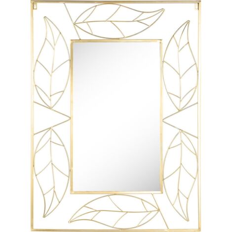 Miroir feuille d'or raffiné pour intérieur chic - Doré mat élégance nature