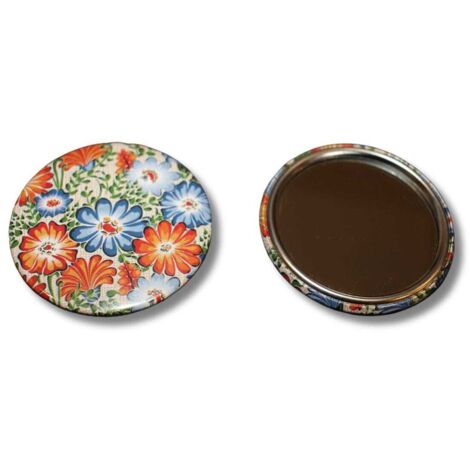 Miroir folklorique Opole, fleurs beiges