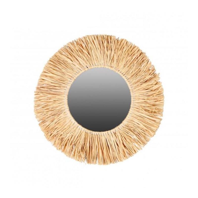 Miroir rond Franges Raphia 46 cm