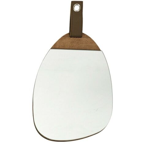 Miroir galet bois 20x29 cm