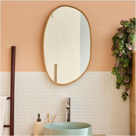 Miroir galet réversible en chêne 40x65cm