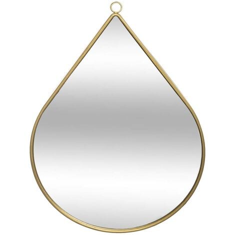 Miroir Goutte métal doré 28x39cm - Atmosphera créateur d'intérieur