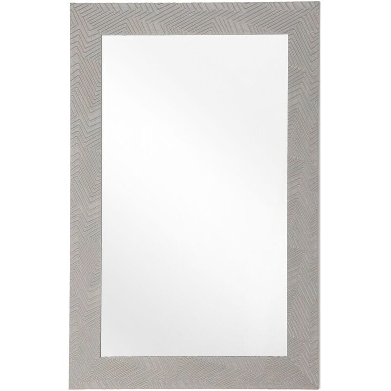 Miroir Mural Traditionnel avec Cadre en Matière Synthétique Gris de Forme Rectangulaire 60 x 90 cm à Accrocher ou à Poser sur un Meuble Beliani