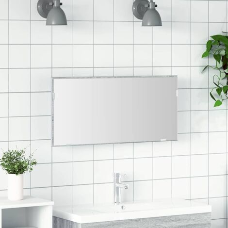 Miroir Gris Sonoma Clair 80 x 37 cm Verre et Bois Ingénierie vidaXL