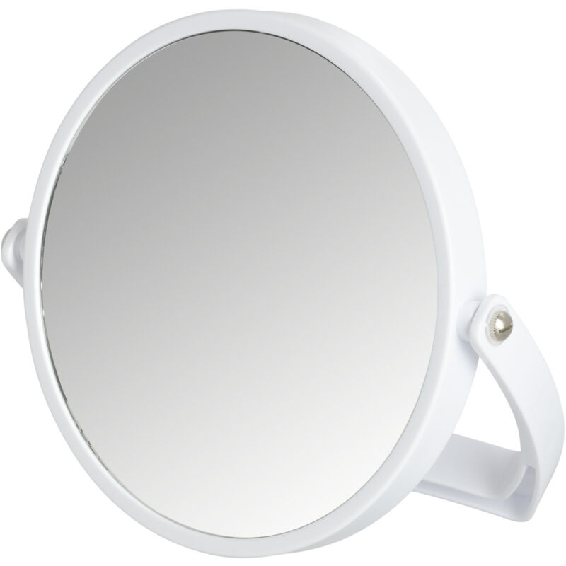 Miroir grossissant x5 Noale, miroir maquillage à poser, ø 15 cm, Plastique, 19,5x19x2 cm, blanc - Wenko