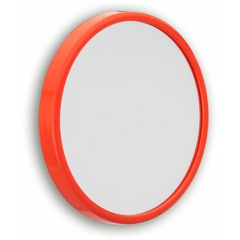 MIROIR GROSSISSANT AVEC VENTOUSES ET CORNICHE ROUGE