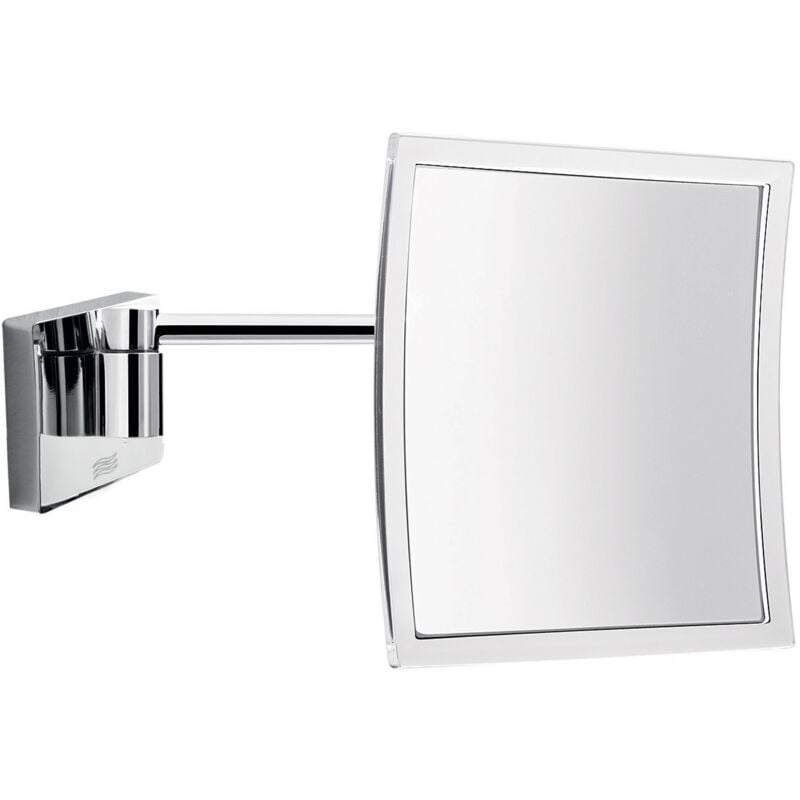 Miroir mural grossissant 3x carré en chrome poli - Inda