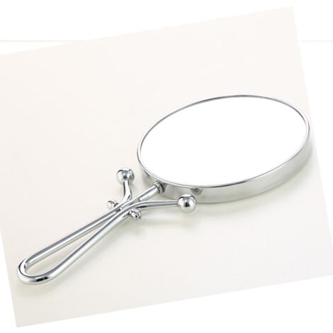 Miroir grossissant de voyage compact, double face avec manche réglable - Miroir de poche pliable pour maquillage