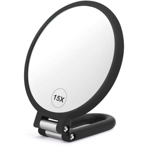 Miroir grossissant double face, grossissement 1x/15x, pliable, réglable, miroir de maquillage de voyage rotatif, miroir de coiffeuse.