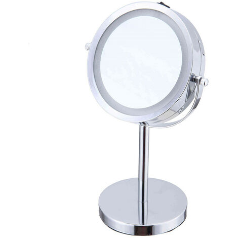 Miroir grossissant en métal inox à LED