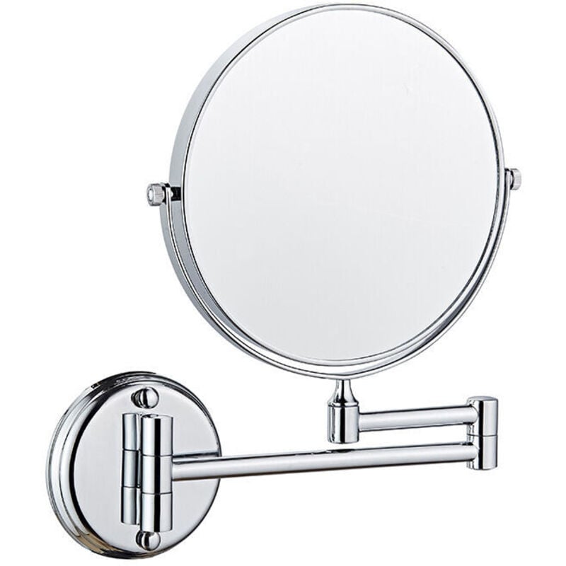 Loupe télescopique pliante salle de bains maquillage miroir - 8 pouces 10x télescopique - argent blanc - Tigrezy