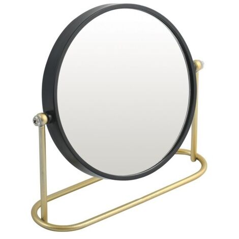 Miroir grossissant sur pied Acier BLY Noir mat & Doré Spirella