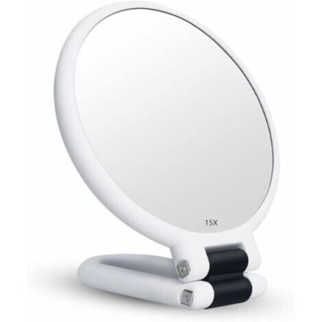 Miroir grossissant x15 miroir pliant double face pour divers détails de maquillage (blanc)