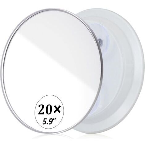 Miroir grossissant x20, Miroir grossissant x20, Ventouse , comme Miroir de Maquillage mganifiant, Miroir de Poche pour Maquillage des 150mm Blanc