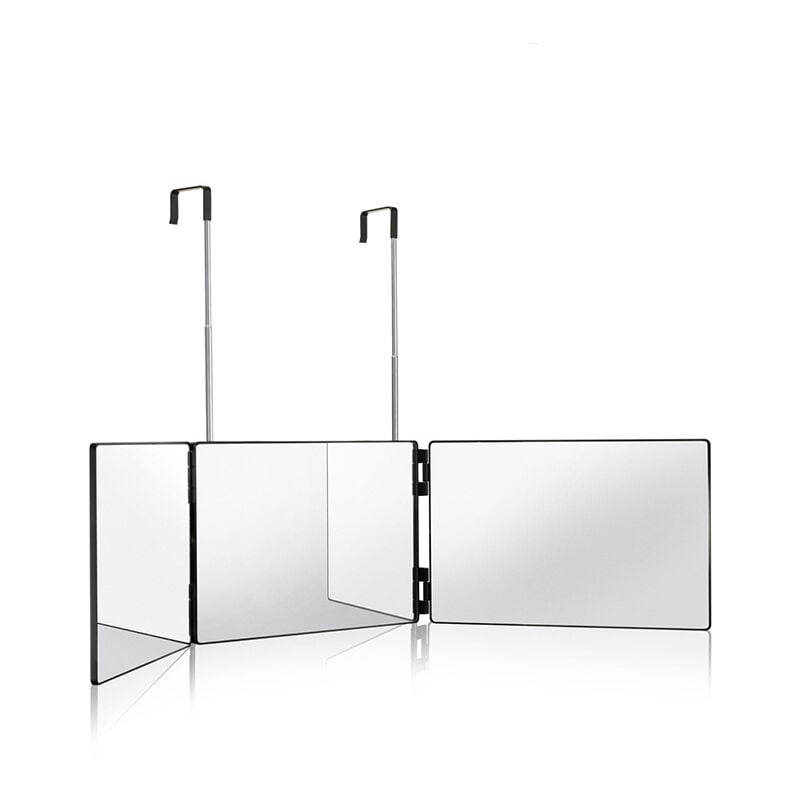 Tonchean - Miroir grossissant,Miroir de coiffure 360°, miroir de coiffure 3 faces, miroir portable suspendu, hauteur réglable, miroir de maquillage