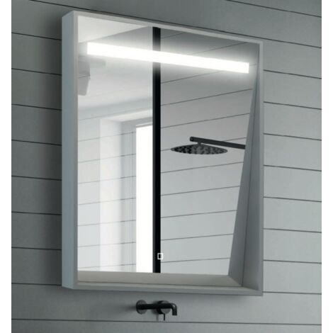 Miroir incliné à 5° rectangle, LED 90x70 cm avec variateur d'intensité - ZENITH