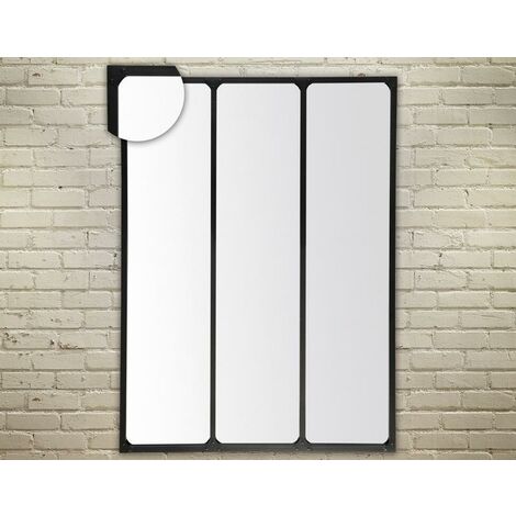 Miroir industriel 3 bandes avec rivets 90x120cm