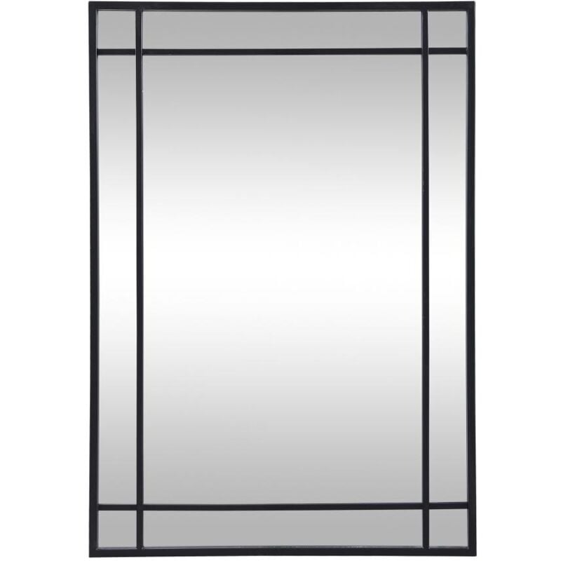 Vente-unique - Miroir industriel en métal - L.60 x H.86,5 cm - Noir - hisae