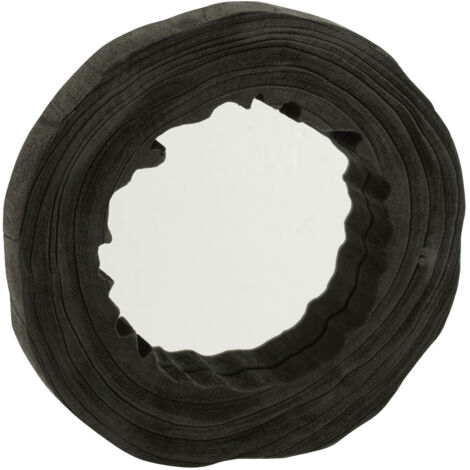 Miroir irrégulier en bois de paulownia noir 41x40x5 cm