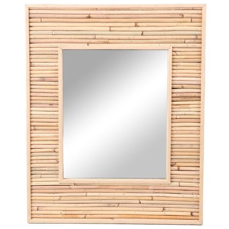 Miroir koné rotin et bambou 45x55 cm