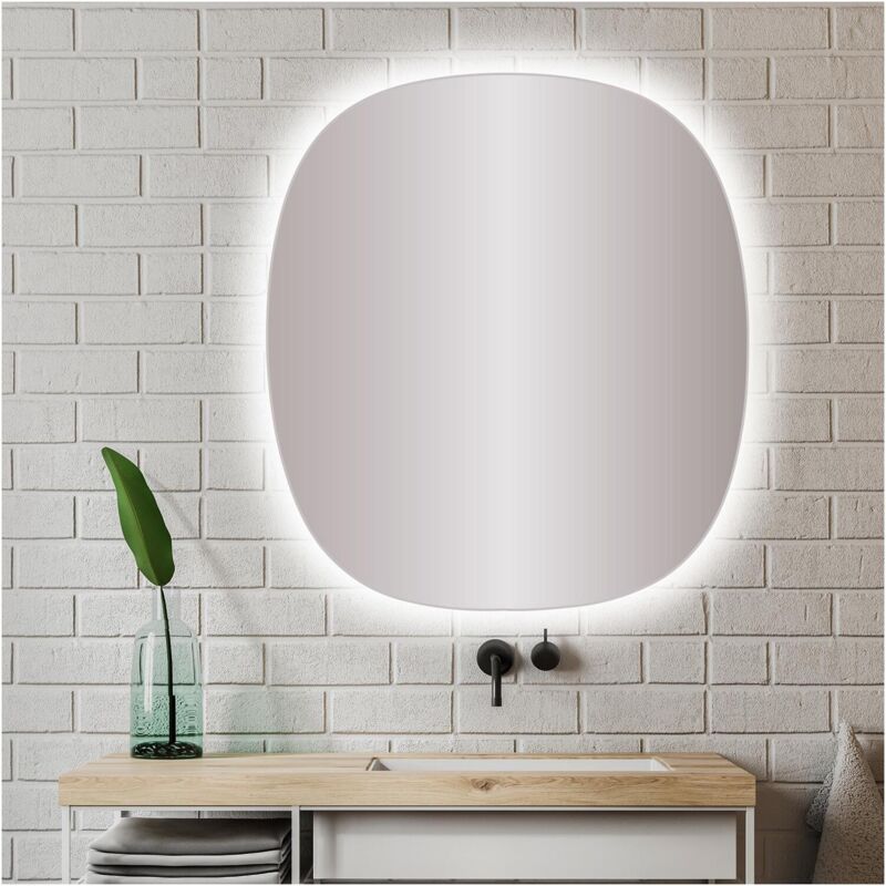 Mob-in - Miroir led 70x78 cm organique nora