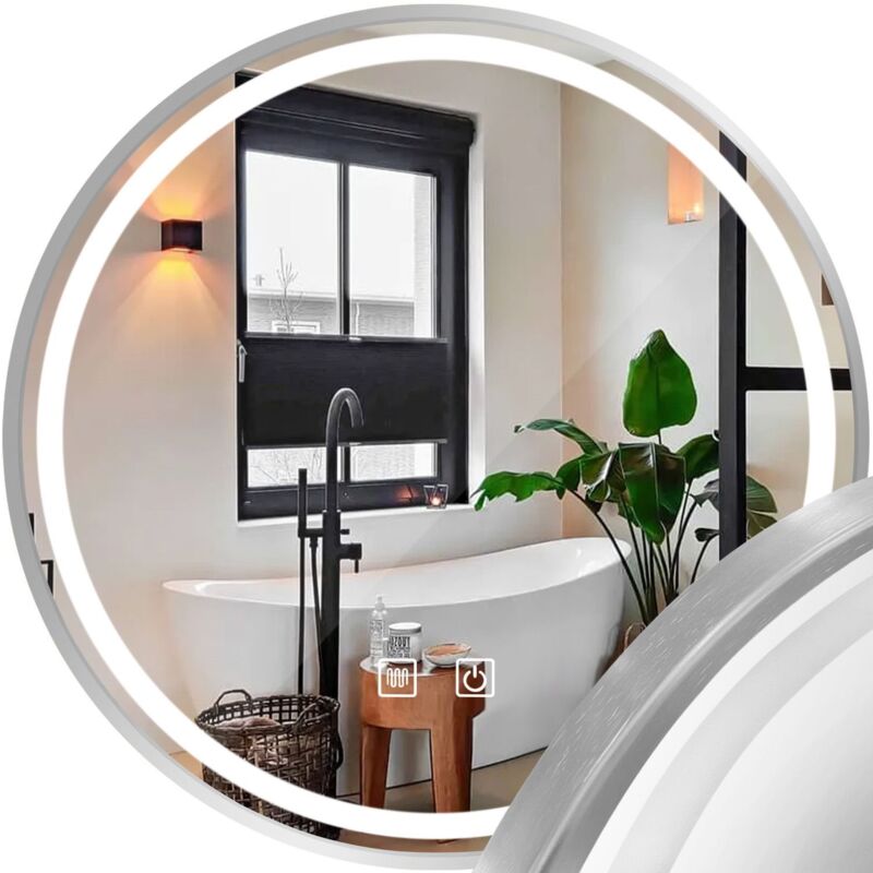 Miroir led 80CM mmj brush silver