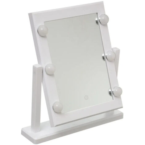 Miroir LED à Poser "Hollywood" 40cm Blanc