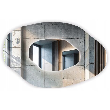 Miroir LED ARVEN 85x60 cm, forme ovale irrégulière