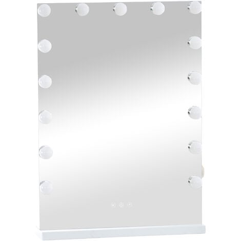CLP Miroir Led de Maquillage Murrieta avec lumière réglable et port USB Blanc